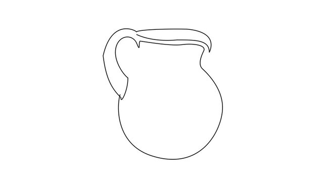  Self drawing line animation Jug continuous line concept