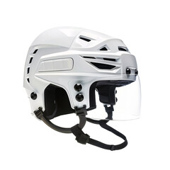 Fototapeta premium Ice hockey helmet mockup with visor glass on isolated background