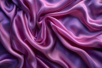 Luxurious Satin Fabric Texture with Elegant Folds in Purple Tones