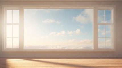 Photo-realistic 4k artwork capturing the subtle interplay of light and space, illustrating openness through a bright.