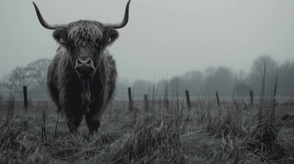 Bull, Scottish Highlands generative ai - obrazy, fototapety, plakaty