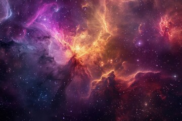 A Colorful Space Filled With Lots of Stars, A vibrant tapestry of stars and cosmic dust in a wide galaxy, AI Generated