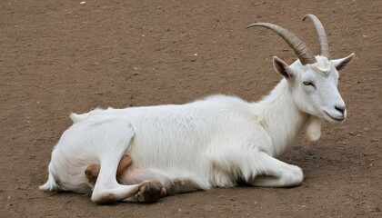 A Goat With Its Tail Swishing Lazily Relaxed2
