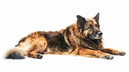 Fototapeta premium shepherd dog on white background generative ai