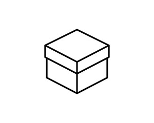 Delivery packaging vector icon. Cargo cardboard box icons. Carton package sign from line geometric shapes.