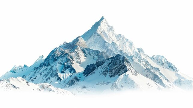 snowy mountains on white background generative ai