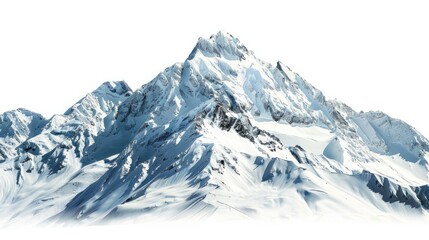 Obraz premium snowy mountains on white background generative ai
