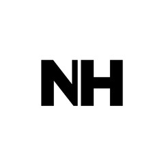 Letter N and H, NH logo design template. Minimal monogram initial based logotype.