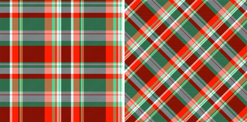 Fabric tartan seamless of check plaid background with a pattern vector texture textile.