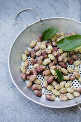 Delicious sweet white mulberry in a bowl