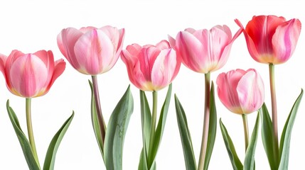 Fototapeta premium tulips on white background generative ai