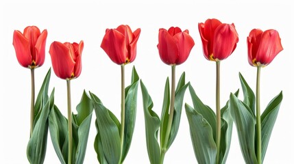 Obraz premium tulips on white background generative ai