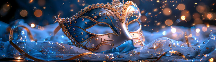 Enchanted Evening Masquerade - Elegance and Mystery in Blue