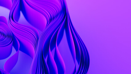 Violet layers of cloth or paper warping. Abstract fabric twist. 3d render illustration - 784696361