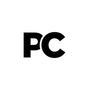 Letter P and C, PC logo design template. Minimal monogram initial based logotype.