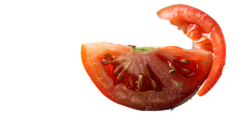  Sliced tomato isolated on white background