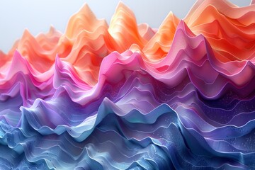 Soft pastel abstract waves with depth