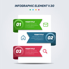 Colorful Infographic elements V.30. Can be used for steps, options, business processes, workflow, diagram, flowchart concept, timeline, marketing icons, Layout, banner, and etc.