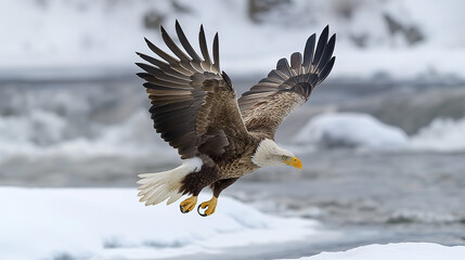 Birds of Prey Soar in the Sky: Eagle and Hawk in Flight