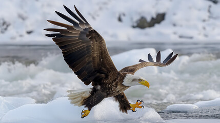 Birds of Prey Soar in the Sky: Eagle and Hawk in Flight