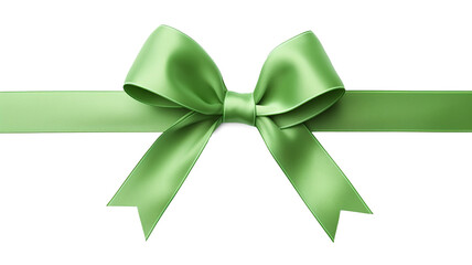 A green bow isolated on a transparent background