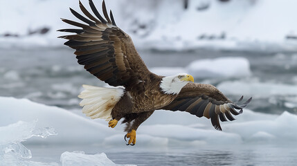 Birds of Prey Soar in the Sky: Eagle and Hawk in Flight