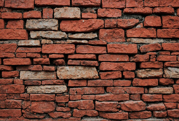 red brick wall building stones concrete background blocks