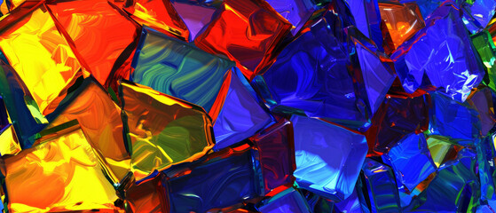 Vibrant Abstract Multicolored Geometric Crystal Background - obrazy, fototapety, plakaty
