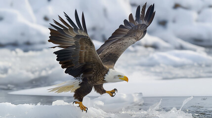 Birds of Prey Soar in the Sky: Eagle and Hawk in Flight
