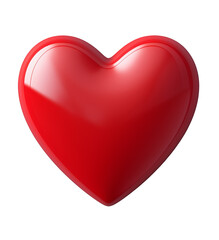 A red heart isolated on a transparent background