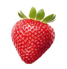 A red strawberry isolated on a transparent background
