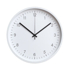 A white clock isolated on a transparent background