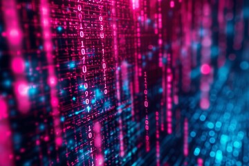 A computer screen filled with an array of numerical figures and data, Abstract representation of encryption technology, AI Generated