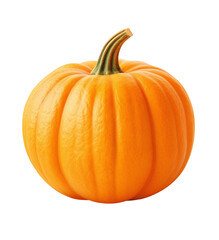 An orange pumpkin isolated on a transparent background