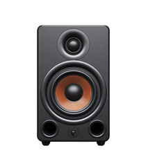 Black speaker isolated on a transparent background