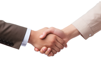 Businessmen hands shacking isolated on a transparent background