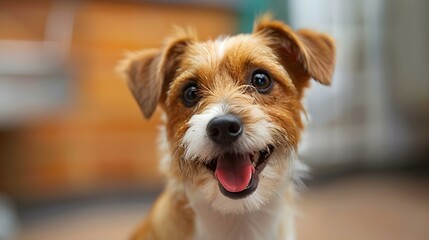 Cheerful Jack Russell's Comical Vet Adventure. Concept Animal Checkup, Pet Health, Funny Expressions, Veterinary Clinic, Comedic Moments