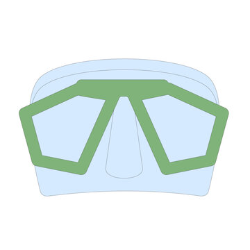 recommend clip art: Diving mask. Scuba mask isolated on white background. Equipment waterproof protection for swimming. Line art vector illustration.