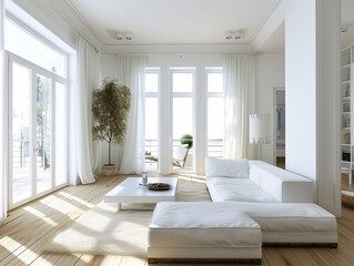 White living room interor minimalist