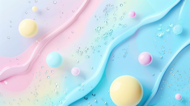 Pastel droplets on a dual-tone surface
