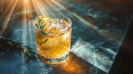 A warm, inviting CBD beverage captures the essence of a sunset, promising relaxation and rejuvenation
