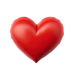 3D rendering of a vibrant red heart isolated on a transparent backdrop