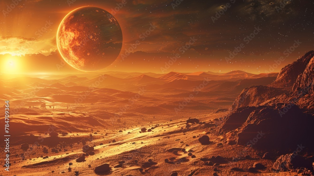 Wall mural planet mars generative ai