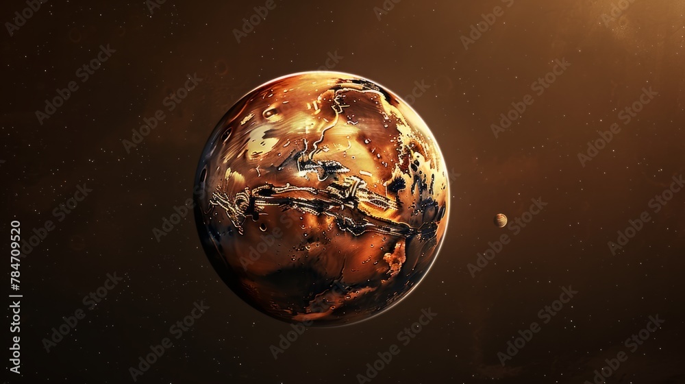 Wall mural planet mars generative ai