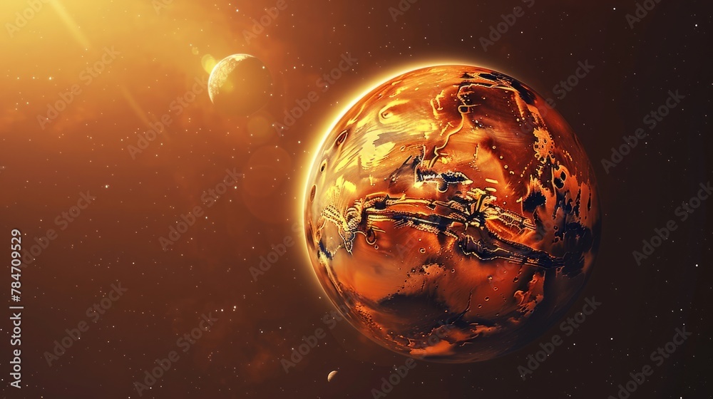 Wall mural planet mars generative ai