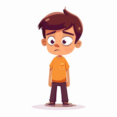 Angry boy cartoon character. Vector illustration isolated on white background.