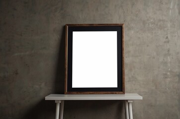 Empty framed canvas for mockups and art illustrations