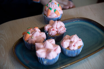 cupcake with icing and sprinkles