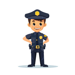 Cartoon policeman isolated on white background. Vector illustration for your design