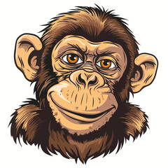 Obraz premium Chimpanzee monkey. Vector illustration of a chimpanzee monkey.